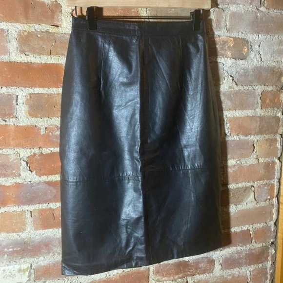 Vintage Leather Pencil Skirt West Bay 6 - Picture 5 of 11
